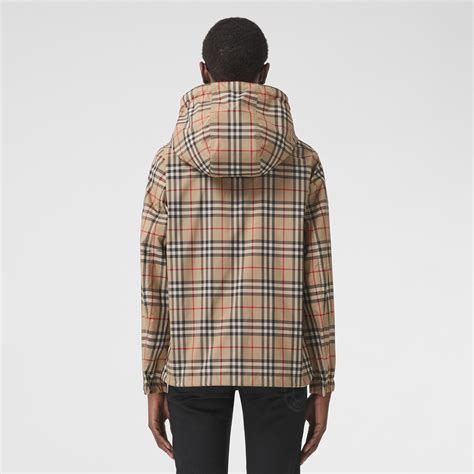 burberry steppjacke beige|Burberry check hooded jacket.